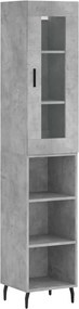 vidaXL Ντουλάπι Γκρι Σκυροδέματος 34,5x34x180 εκ. Επεξεργασμένο Ξύλο