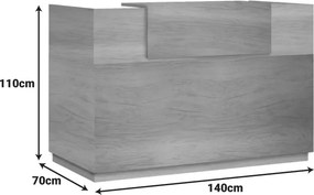 Γραφείο reception Lotus pakoworld σε χρώμα φυσικό 140x70x110εκ