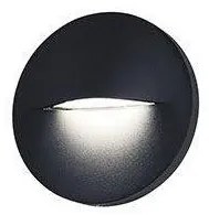 Απλίκα Τοίχου Στρογγυλή LED 3W 4000k Αλουμινίου IP65 ΦOS_ME-17-04686-2-Μαύρο 17-04686-2