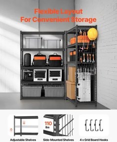 VEVOR Storage Shelves 5 Tier Adjustable Heavy Duty Garage Shelving Unit 2500 lbs