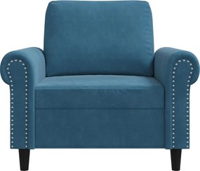 vidaXL Πολυθρόνα Μπλε 60 εκ. Βελούδινη