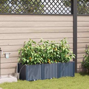 vidaXL Ζαρντινιέρες κήπου Γκρι 120 x 40 x 37.5 cm Ατσάλι
