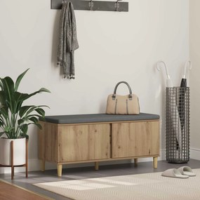 vidaXL Παγκάκι Χαλωρίου με μαξιλάρι Τεχνίτικη Δρυς 100 x 38 x 46 εκ