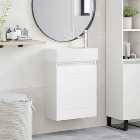 vidaXL Μονάδα μπάνιου με βρύση Λευκό 45,5 x 22,5 x 84 εκ