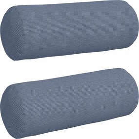 vidaXL Μαξιλάρια Στήριγμα 2 pcs Μπλε Ø 25 x 70 cm Υφασμάτινο Κορντουρά