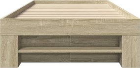 vidaXL Πλαίσιο Κρεβατιού Χωρ. Στρώμα Sonoma Δρυς 75x190εκ Επεξ. Ξύλο