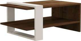 Τραπεζάκι Σαλονιού Καρυδί / Λευκό DRUCREN 80x50x35