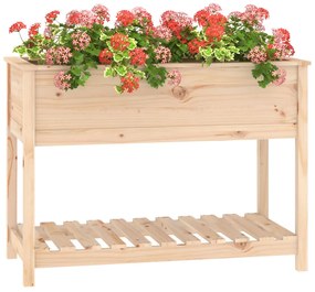 vidaXL Ζαρντινιέρα με Ράφι 111,5 x 54 x 81 εκ. Μασίφ Ξύλο Πεύκου