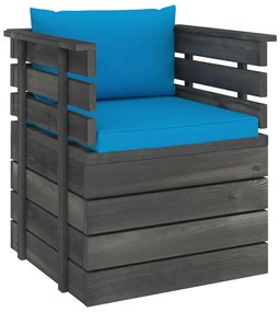 vidaXL Πολυθρόνα Κήπου από Ξύλο Πεύκου με Μαξιλάρια