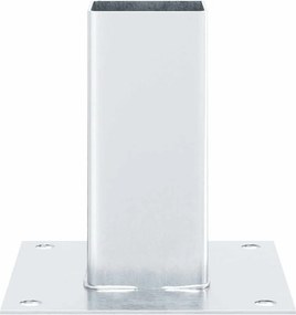 vidaXL Βάσεις στύλων τετράγωνες 12 τεμάχια Ασημί Γαλβανισμένος χάλυβας