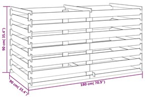 vidaXL Κάδος Κομποστοποίησης 180 x 90 x 90 εκ. Εμποτισμένο Ξύλο Πεύκου