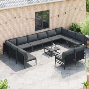 vidaXL Σετ Καναπέ Κήπου 13 pcs Ανθρακί Ατσάλι