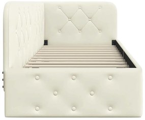 vidaXL Κρεβάτι Γωνίας Κρεμ 80 x 200 cm Βελούδο