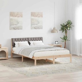 vidaXL Σκελετός Κρεβατιού με κεφαλάρι Καφέ και ταμπά 160 x 200 cm