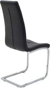 Καρέκλα Darrell pakoworld pu μαύρο-βάση χρωμίου 42x49x106εκ