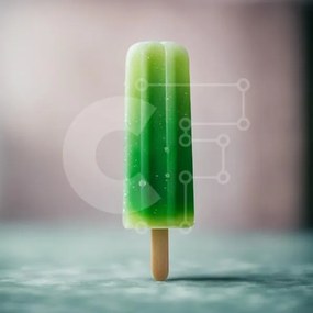 Σετ των 2 Intra Συλλεκτικό Ξύλινο Παζλ Plywood  4mm - Πράσινο Popsicle σε μια επιφάνεια Σε Ξύλινο Κουτί - Διαστάσεις: 10x10 cm – 25 κομμάτια