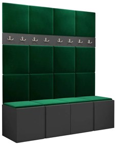 Σετ διαδρόμου Hartford 268, 186x168x46cm, 27 kg, Γραφίτης, Πλαστικοποιημένη μοριοσανίδα, Ταπισερί, Εντοιχισμένη, Τοίχου | Epipla1.gr