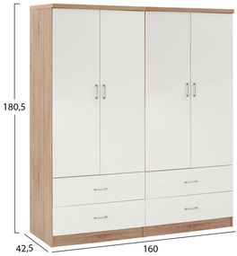ΝΤΟΥΛΑΠΑ 4ΦΥΛΛΗ REINA ME 4 ΣΥΡΤΑΡΙΑ HM21257 ΜΕΛΑΜΙΝΗ ΛΕΥΚΟ-ΣΟΝΑΜΑ 160x42,5x180,5Υεκ