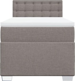 vidaXL Κρεβάτι Boxspring με Στρώμα Taupe 90x200 εκ. Υφασμάτινο
