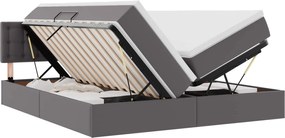 vidaXL Κρεβάτι Αποθήκης με στρώμα Γκρι 180 x 200 cm Τεχνητό Δέρμα