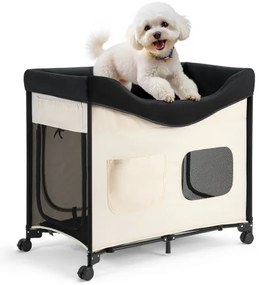 VEVOR Elevated Lounge Pet Bed Foldable Bunk Dog Bed with Wheels &amp; Side Bags L