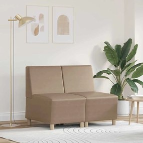 vidaXL Μοναδικός Καναπές χωρίς Χερούλια 2 pcs Καπουτσίνο