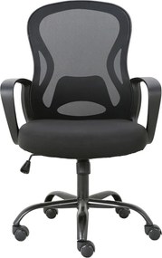 BF2011 Πολυθρόνα Γραφείου, Βάση Μέταλλο Βαφή Μαύρο, Mesh Μαύρο, PP Μαύρο   1τμχ