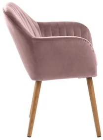 Σετ τραπεζαρίας Oakland 724 Dusty pink + Ανοιχτό χρώμα ξύλου, 76x80x150cm, Αριθμός θέσεων: 6, Γωνιακό, Στυλ: Σκανδιναβικό, Ξύλο: Δρυς | Epipla1.gr
