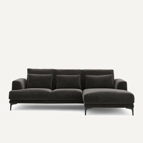 Γωνιακός καναπές δεξίος από βελούδινο chenille, Marsile