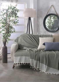 Stewehome Ριχτάρι καναπέ από βαμβάκι χακί 180x200 cm