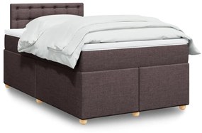 Κρεβάτι Boxspring με Στρώμα Σκούρο Καφέ 120x190 εκ Υφασμάτινο - Καφέ