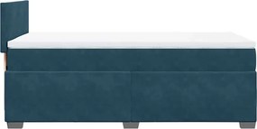 vidaXL Κρεβάτι Boxspring με Στρώμα Σκούρο Μπλε 80 x 200 εκ. Βελούδινο