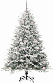 vidaXL Τεχνητό Χριστουγεννιάτικο Δέντρο με Φώτα και Σετ Μπάλες 180 cm