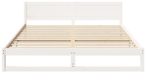 vidaXL Σκελετός Κρεβατιού Λευκό 180 x 200 cm Μασίφ ξύλο πεύκου