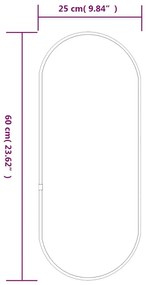vidaXL Καθρέφτης Τοίχου Οβάλ Ασημί 60x25 εκ.