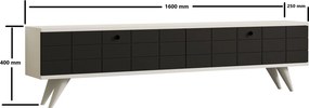 Έπιπλο Τηλεόρασης Ανθρακί / Λευκό AZEFA 160x25x35