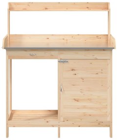 VidaXL Τραπέζι για Γλάστρες με Ντουλάπι 110,5x45x124,5 εκ. Μασίφ Ελάτη