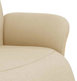 vidaXL Πολυθρόνα Ανακλινόμενη Κρεμ Υφασμάτινη με Υποπόδιο