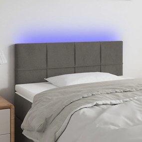 Κεφαλάρι Κρεβατιού LED Σκούρο Γκρι 90x5x78/88 εκ. Βελούδινο 3121649