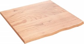vidaXL Ράφι Τοίχου Ανοιχτό Καφέ 60x60x2 εκ. Επεξεργ. Μασίφ Ξύλο Δρυός