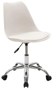 Office chair Gaston II PP-PU in white color 48x57x80 εκ.