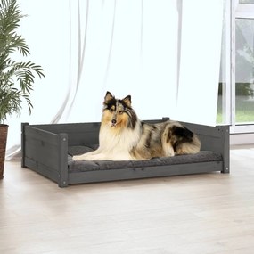 vidaXL Κρεβάτι Σκύλου Γκρι 95,5 x 65,5 x 28 εκ. από Μασίφ Ξύλο Πεύκου