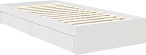 vidaXL Κρεβάτι Αποθήκης Λευκό 75 x 190 cm Επεξεργασμένο ξύλο