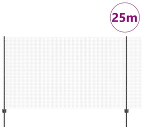 vidaXL Φράχτης από Συρματόπλεγμα με 22 Πόδια Γκρι 1.4x25 μ. Ατσάλι