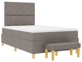 vidaXL Κρεβάτι με ελατήρια με στρώμα Taupe 120 x 200 cm ύφασμα