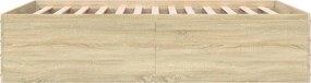 vidaXL Πλαίσιο Κρεβατιού Sonoma Δρυς 135x190 εκ. Επεξεργασμένο Ξύλο