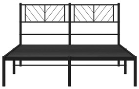 vidaXL Πλαίσιο Κρεβατιού με Κεφαλάρι Μαύρο 120 x 200 εκ. Μεταλλικό