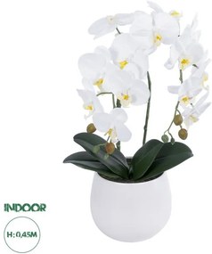 Διακοσμητικό Φυτό Λευκή Ορχιδέα Artificial Garden 21117 Globostar-21117-Λευκό 21117