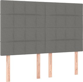 vidaXL Κρεβάτι Boxspring με Στρώμα Σκούρο Γκρι 140x200 εκ Υφασμάτινο