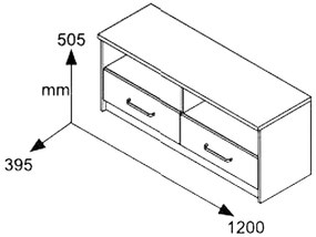 Έπιπλο τηλεόρασης OLYMPUS χρώμα wenge 120x39,5x50εκ